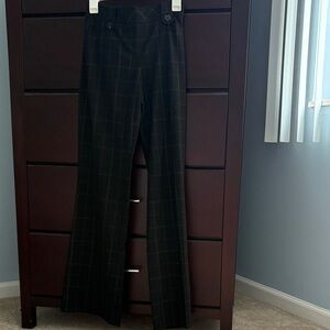 White House Black Market Black Plaid Trousers